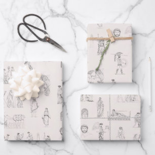 Ancient Greece Classical Greek History Pattern Wrapping Paper Sheets