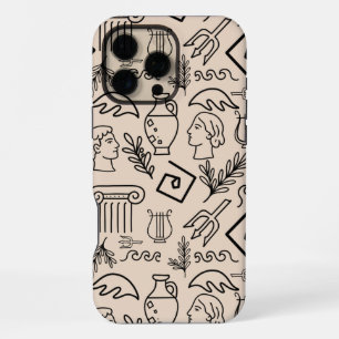 Ancient Greece Line Art Pattern iPhone 16 Pro Max Case