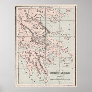 Ancient Greece Map (1901) Poster