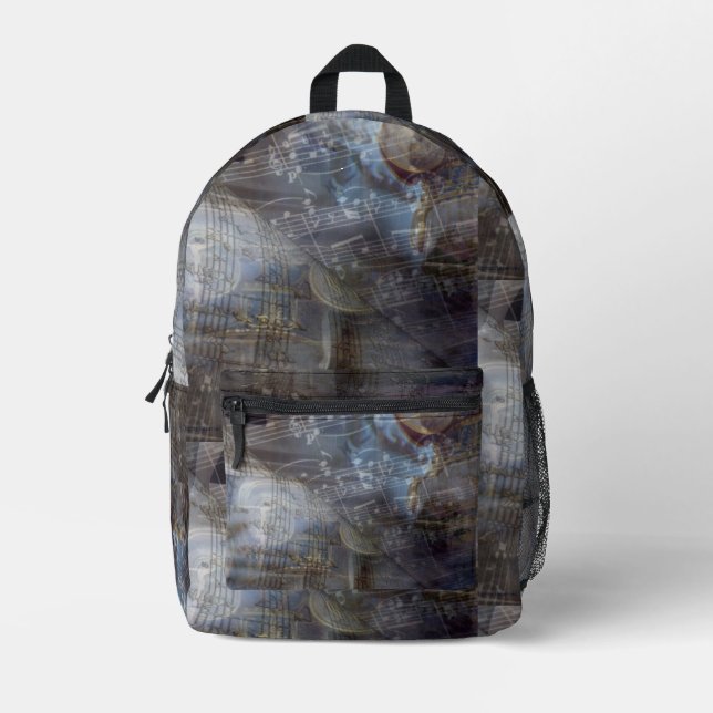 Ancient Greece Music Staff Classic Printed Backpack (Front)