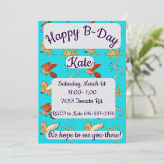 Ancient Greece Mythology Happy Birthday Invitation