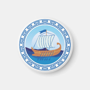 Ancient Greece Ship Design Magnet