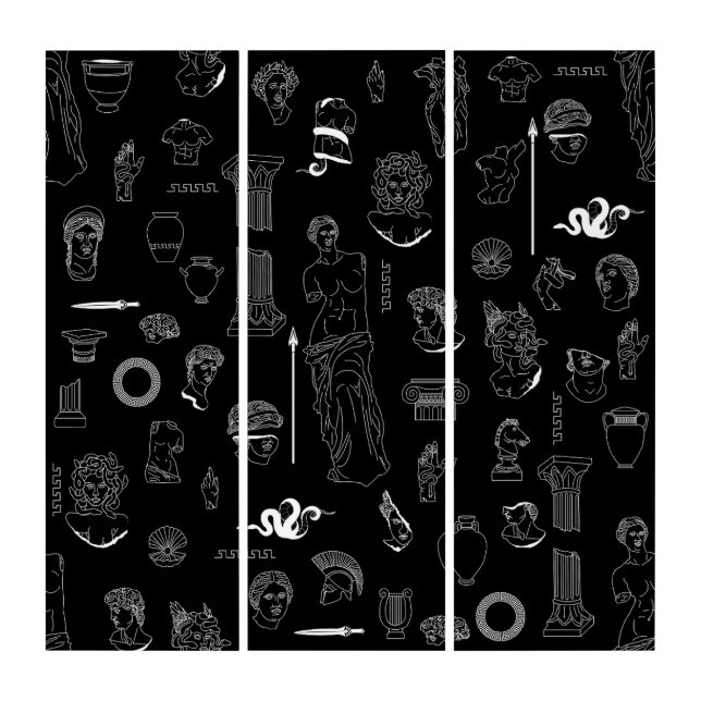 ancient greece statues greek aesthetic black   triptych (Front)