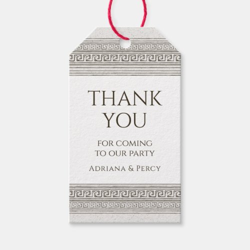 Ancient Greece themed party with stone columns Gift Tags