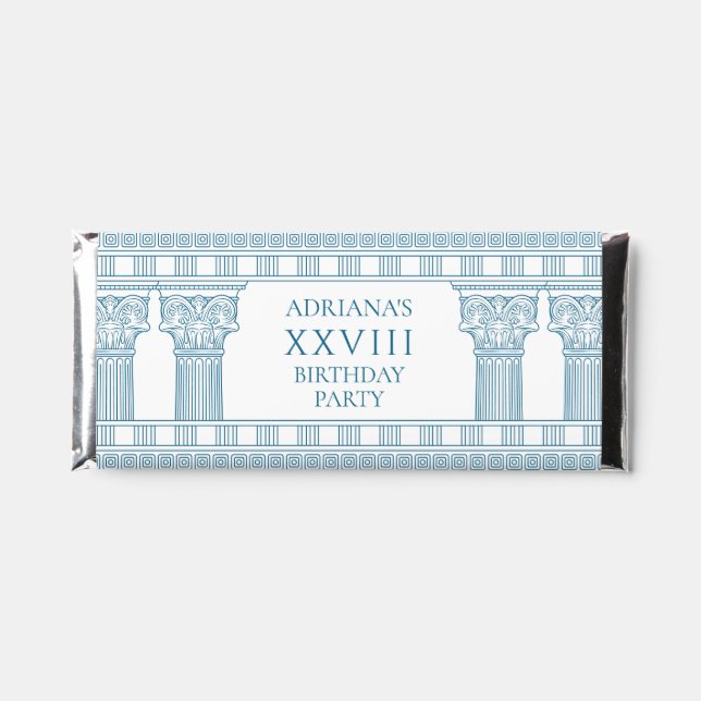 Ancient Greece toga party with blue temple Hershey (Front)