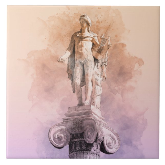 Ancient Greek Apollo Statue Ceramic Tile – Classic (Front)