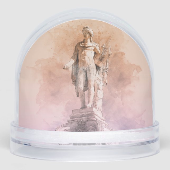 Ancient Greek Apollo Statue Snow Globe – Classical (Front)