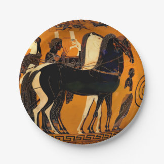 Ancient Greek Archaic Period Pottery Art Paper Plates