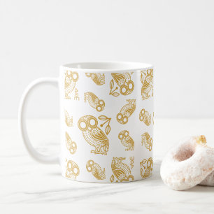 Ancient Greek Athenian Owl Pattern Coffee Mug