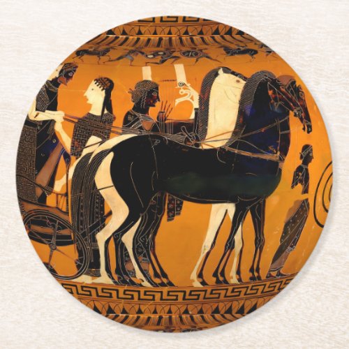 Ancient Greek Black_Figure Art Coaster