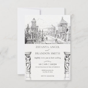 Ancient greek city wedding Invitation