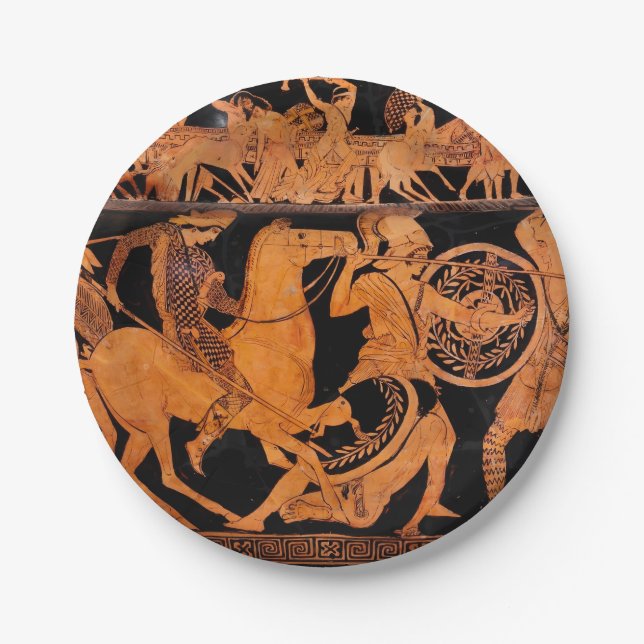 Ancient Greek Classical Antiquity Red-Figure Art  Paper Plates (Front)