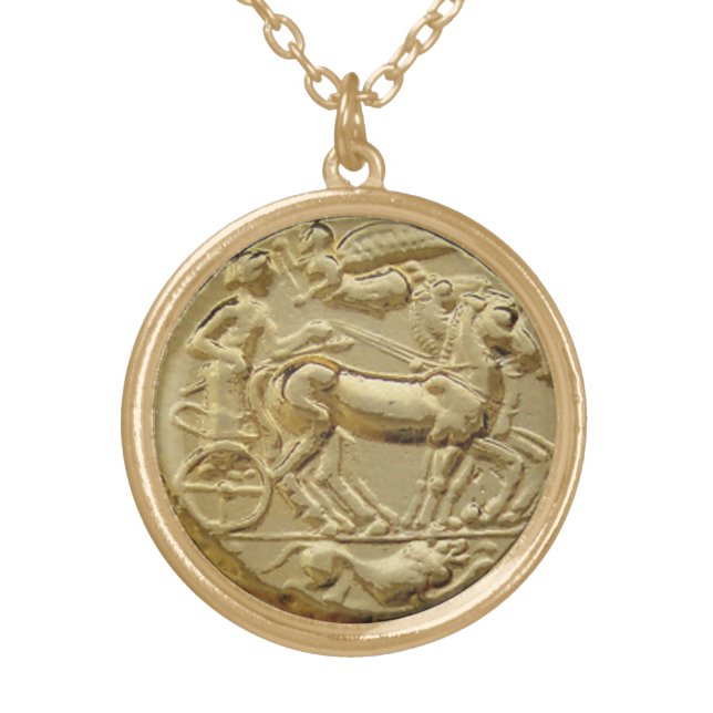 ANCIENT GREEK COIN APOLLO GOLD PLATED NECKLACE (Front)