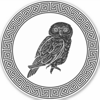 Ancient Greek Design Athena's Owl Sticker