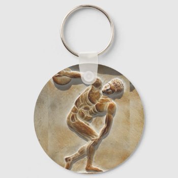 Ancient Greek Discus Thrower -  Discobolus Keychain by historyluver at Zazzle