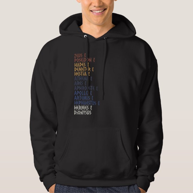 Ancient Greek God and Goddess Greek Mythology Myth Hoodie (Front)