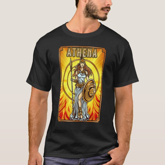 Ancient Greek God Athena Mount Olympus Greek Mytho T-Shirt (Front)