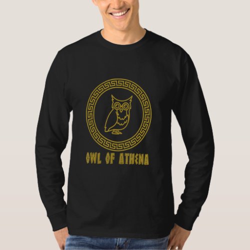 Ancient Greek Goddess Of Wisdom Owl Of Athena  T_Shirt