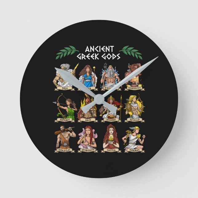 Ancient Greek Gods Round Clock (Front)