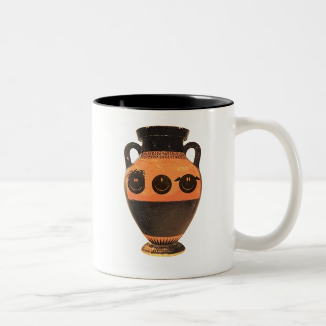 ancient greek happy faces mug (Right)