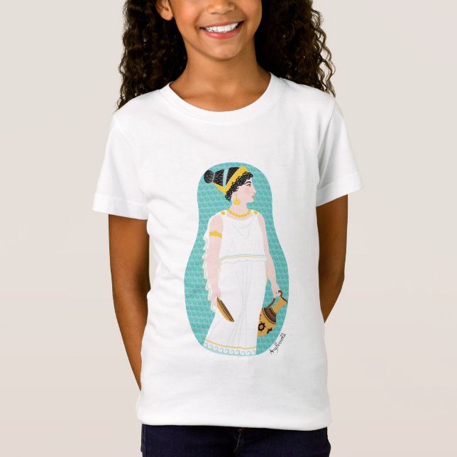 Ancient Greek Matryoshka Girls' T-Shirt (Front)