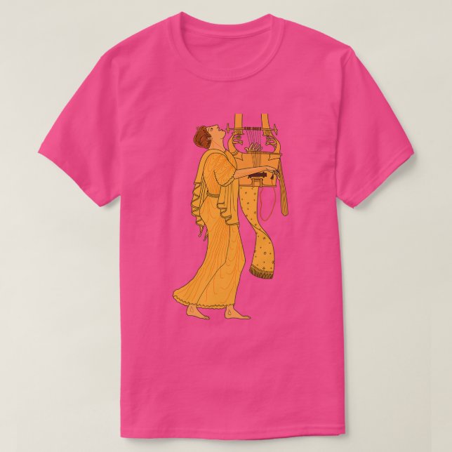Ancient Greek Musician Singing amp Playing Kithara T-Shirt (Design Front)