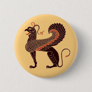 Ancient Greek Mythological Beast Griffin Button