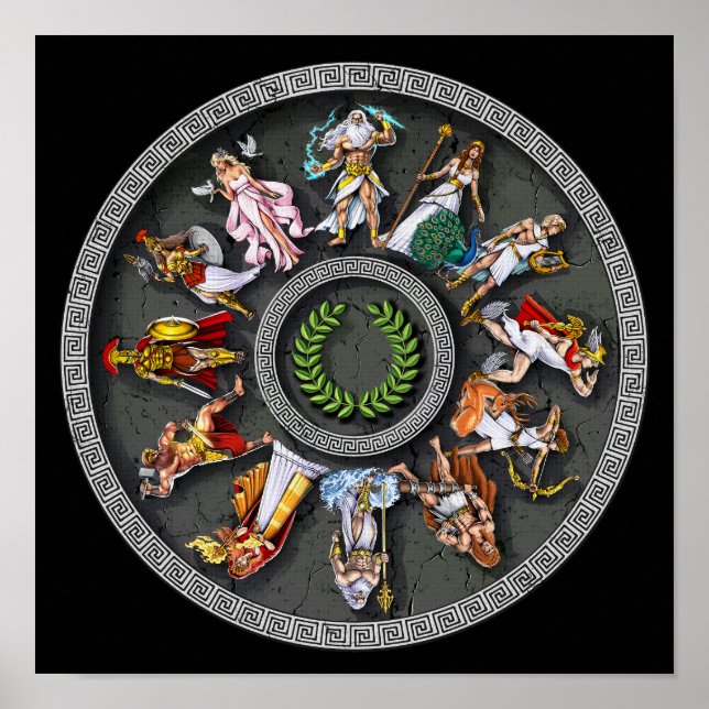 Ancient Greek Mythology Gods Poster (Front)