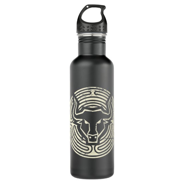 Ancient Greek Mythology Minotaur  Stainless Steel Water Bottle (Front)