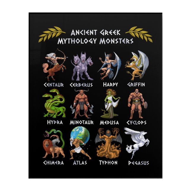 Ancient Greek Mythology Monsters Acrylic Print (Front)