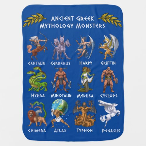 Ancient Greek Mythology Monsters Baby Blanket