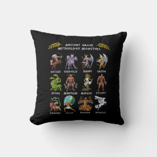 Ancient Greek Mythology Monsters Throw Pillow