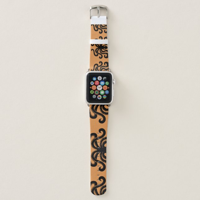Ancient Greek octopus, wave pattern Apple Watch Band (Front)