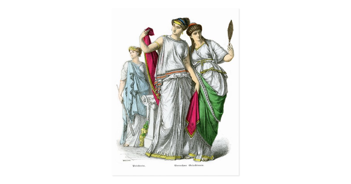 ancient greek priestess and noble women postcard zazzle com disney christmas return address labels