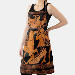 Ancient Greek Red-Figure Pottery Classical Art Apron