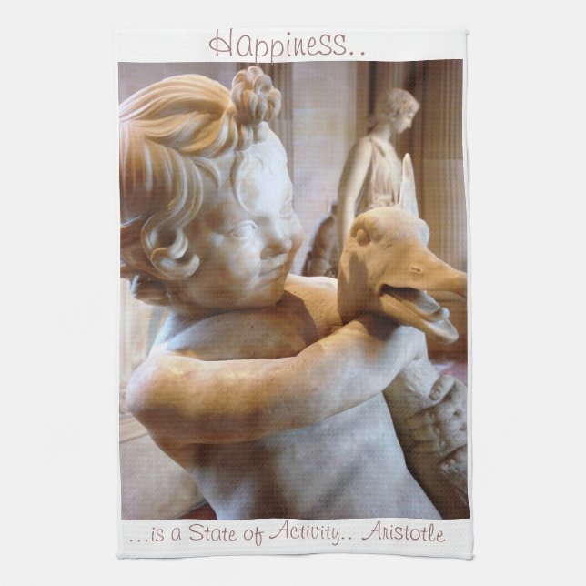 Ancient Greek Sculpture Aristotle Quote Towel (Vertical)