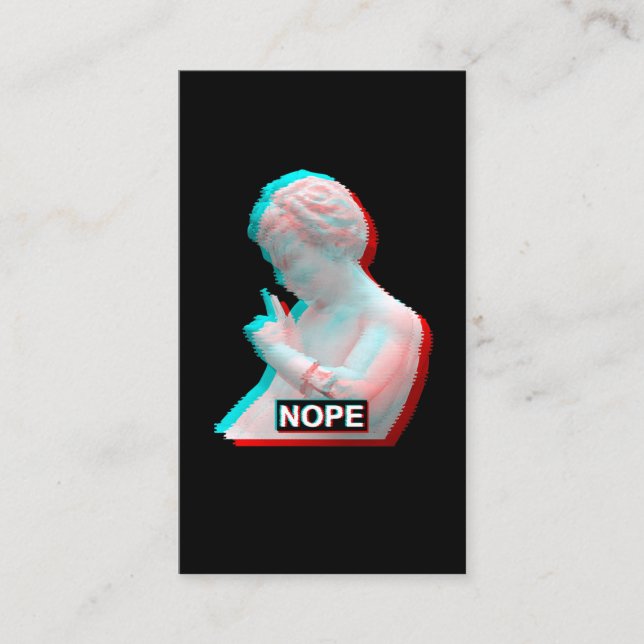 Ancient Greek Sculpture Glitch Aesthetic Vaporwave Business Card (Front)