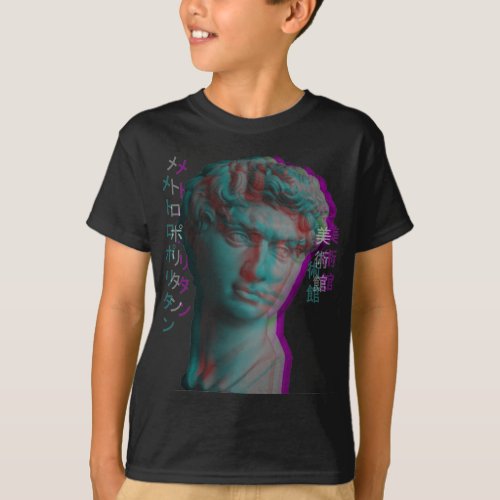 Ancient Greek Sculpture Vaporwave Statue Head T_Shirt