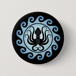 Ancient Greek Shields: Octopus (Water) Button