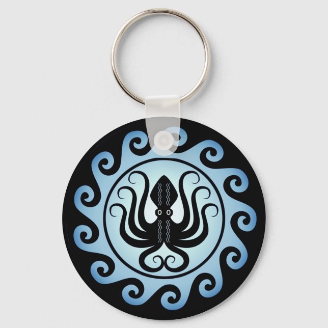Ancient Greek Shields: Octopus (Water) Keychain (Front)