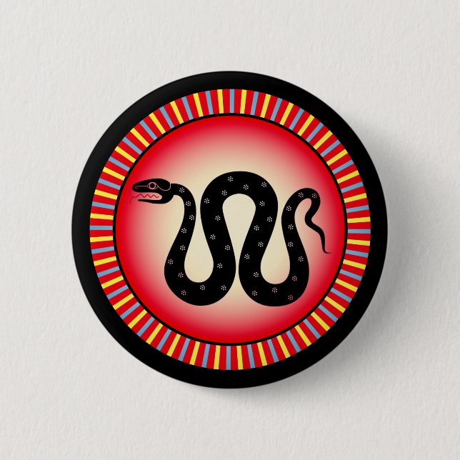 Ancient Greek Shields: Snake (Fire) Button (Front)