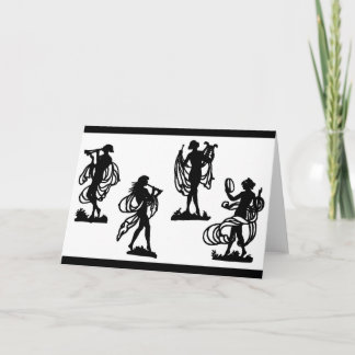 ancient Greek silhouettes of the Muses Card