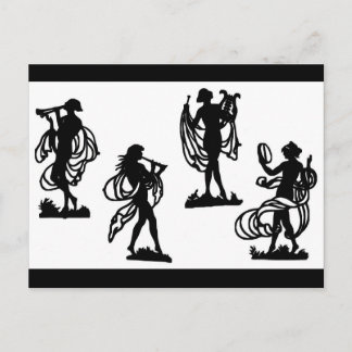 ancient Greek silhouettes of the Muses Postcard