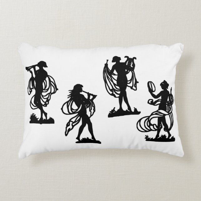 ancient Greek silhouettes of the Muses print Accent Pillow (Front)