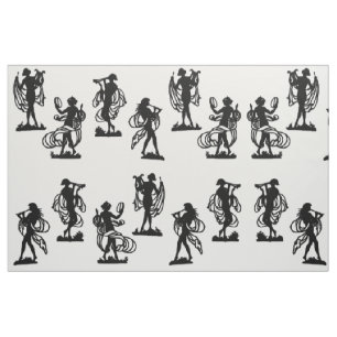 ancient Greek silhouettes of the Muses print Fabric