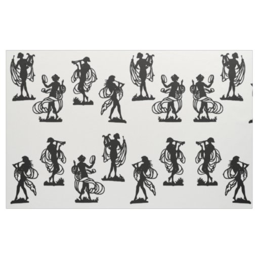 ancient Greek silhouettes of the Muses print Fabric
