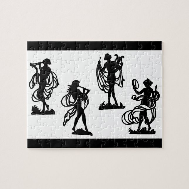 ancient Greek silhouettes of the Muses print Jigsaw Puzzle (Horizontal)