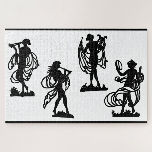 ancient Greek silhouettes of the Muses print Jigsaw Puzzle (Horizontal)