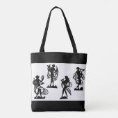 ancient Greek silhouettes of the Muses print Tote Bag (Back)