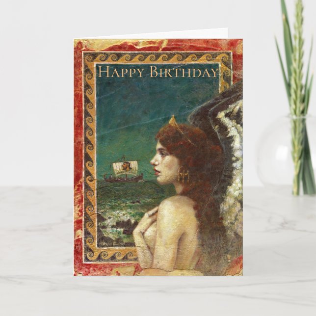 Ancient Greek Siren Birthday Card (Front)